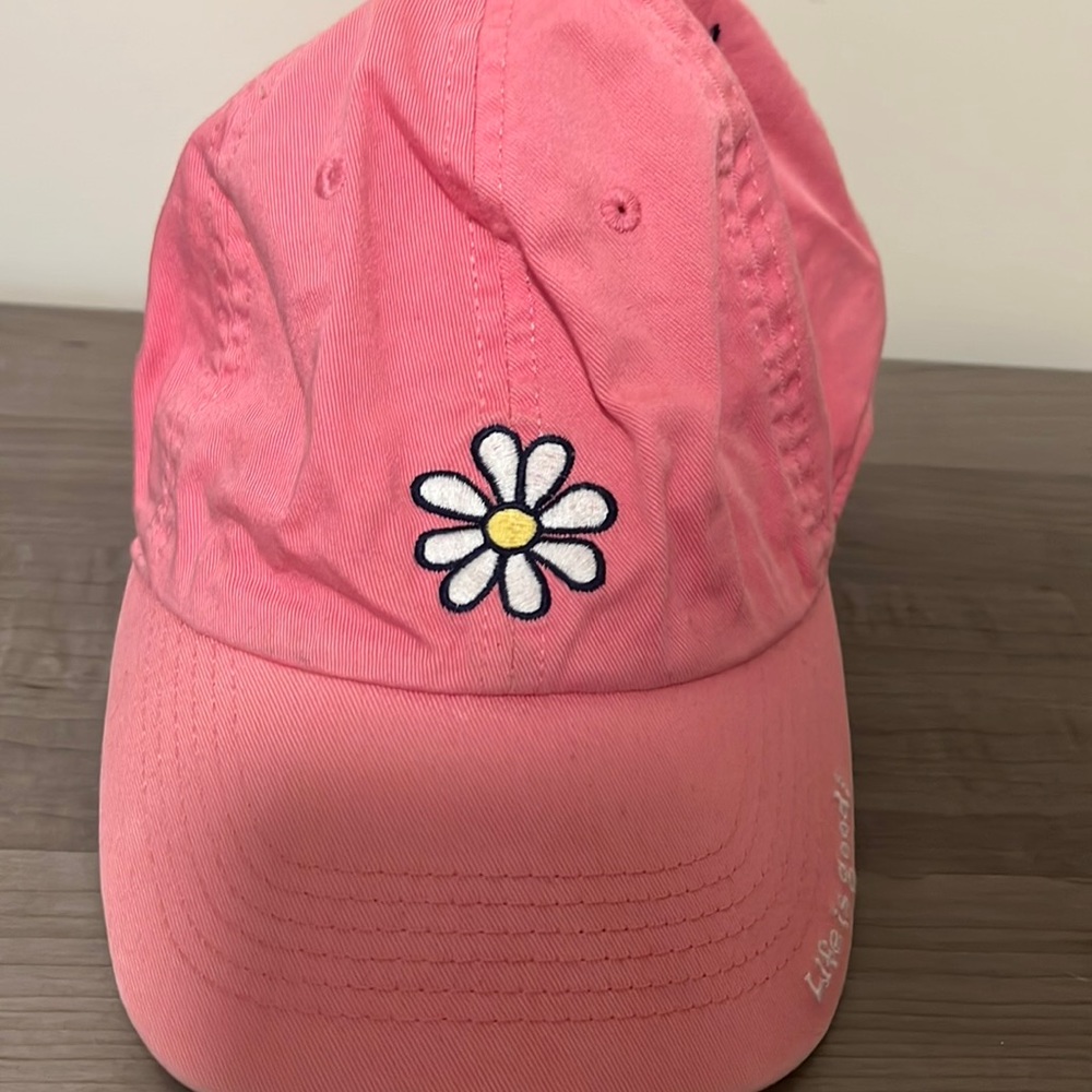 Life is good pink baseball cap